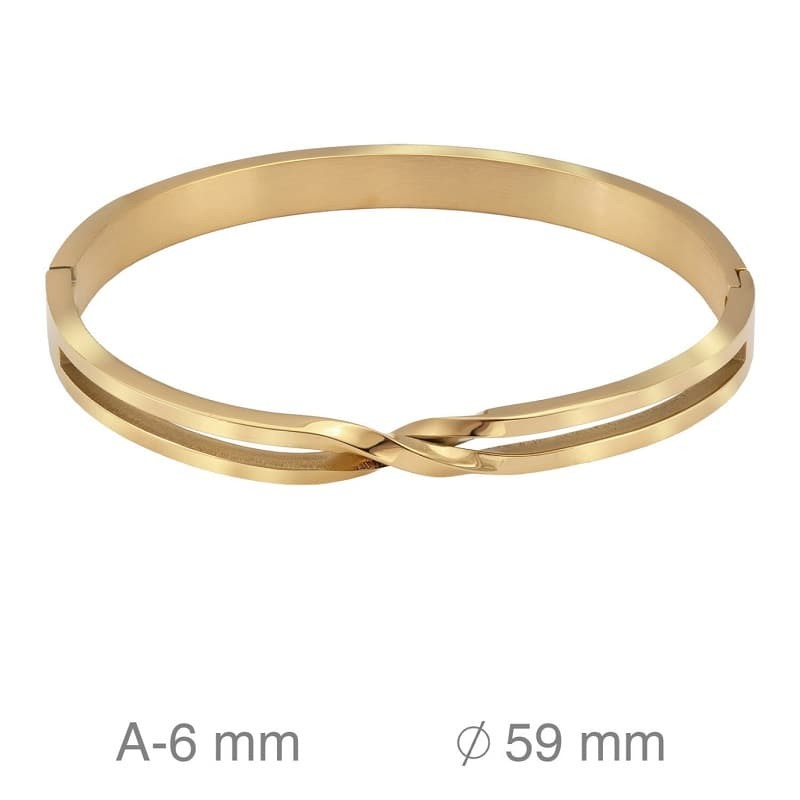 Brazalete de Acero Trenzado Bañado en Oro