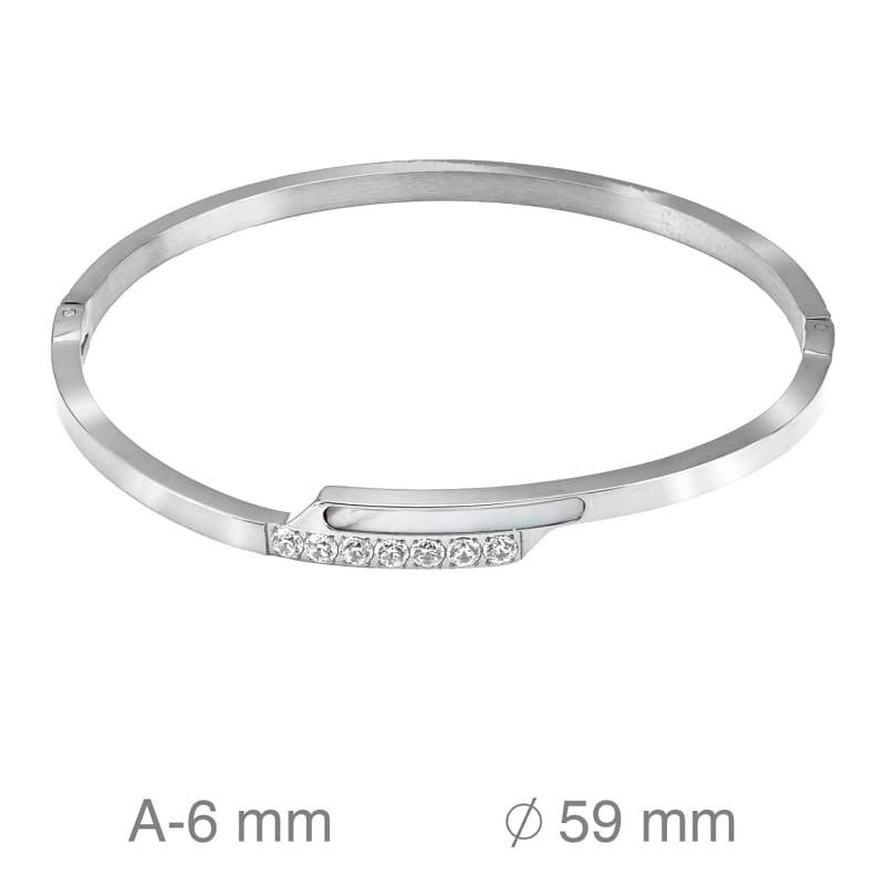 Brazalete de Acero con Circonitas