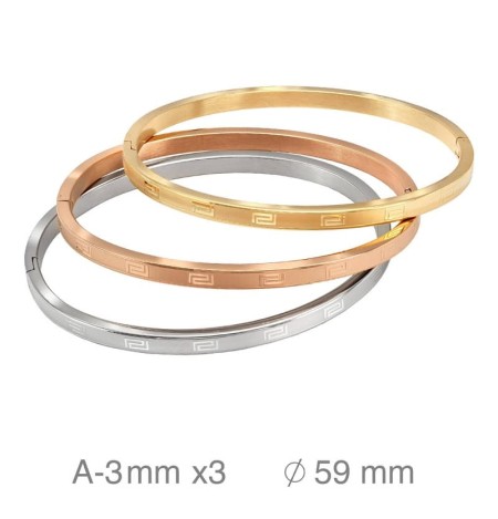 3 Brazaletes de Acero Tricolor