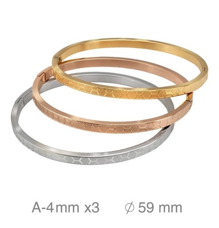 3 Brazaletes de Acero Tricolor