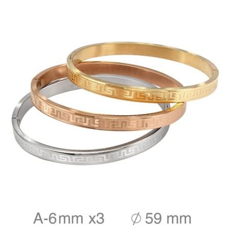 3 Brazaletes de Acero Tricolor