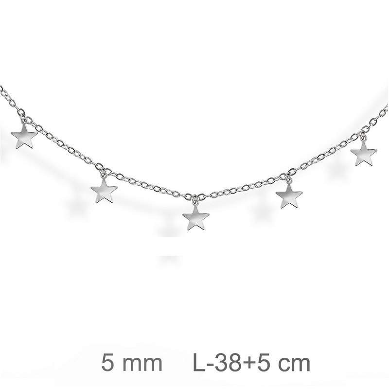 Collar Charms Estrellas Plata Ley