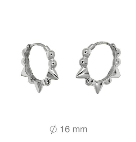 Pendientes Aros Pinchos Plata Ley