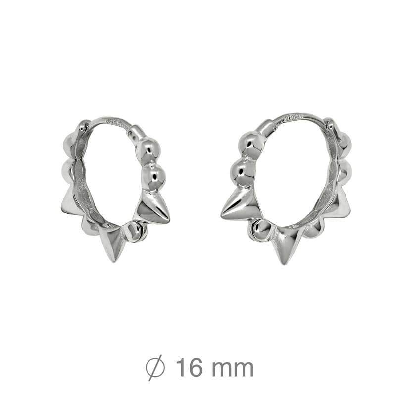 Pendientes Aros Pinchos Plata Ley