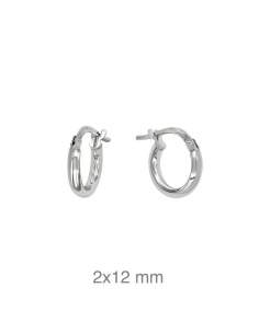 Pendientes Aros Media Caña Plata Ley