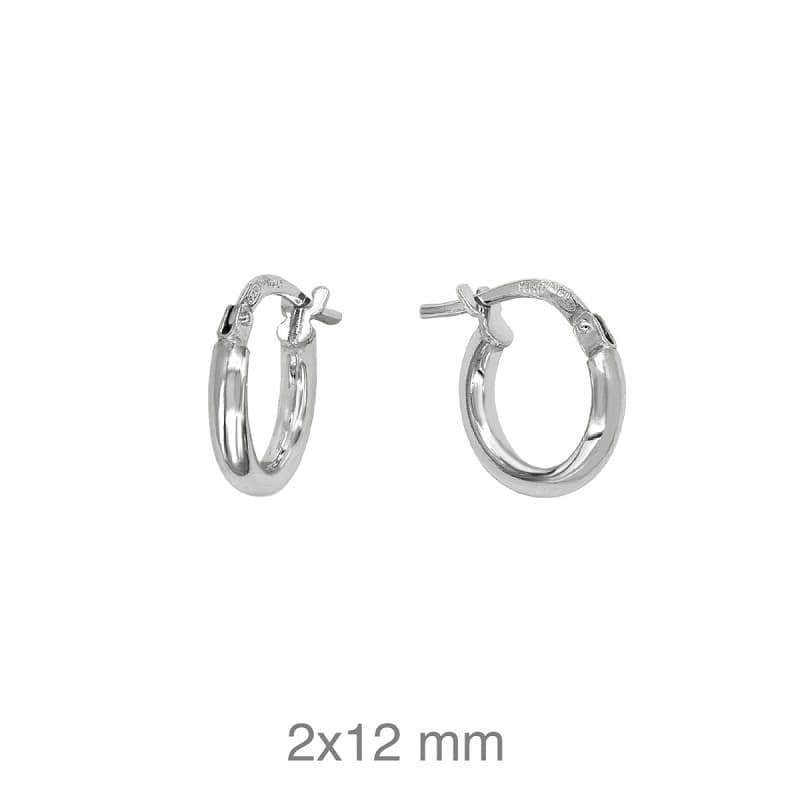 Pendientes Aros Media Caña Plata Ley