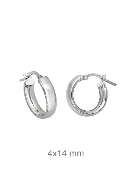 Pendientes Aros Media Caña Plata Ley