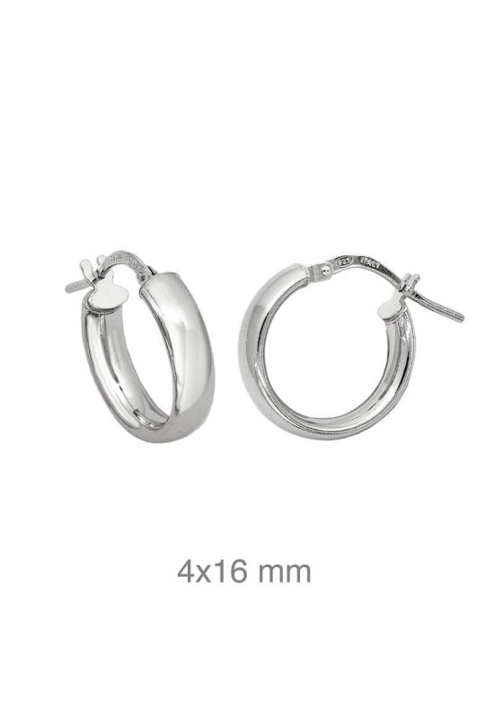 Pendientes Aros Media Caña Plata Ley