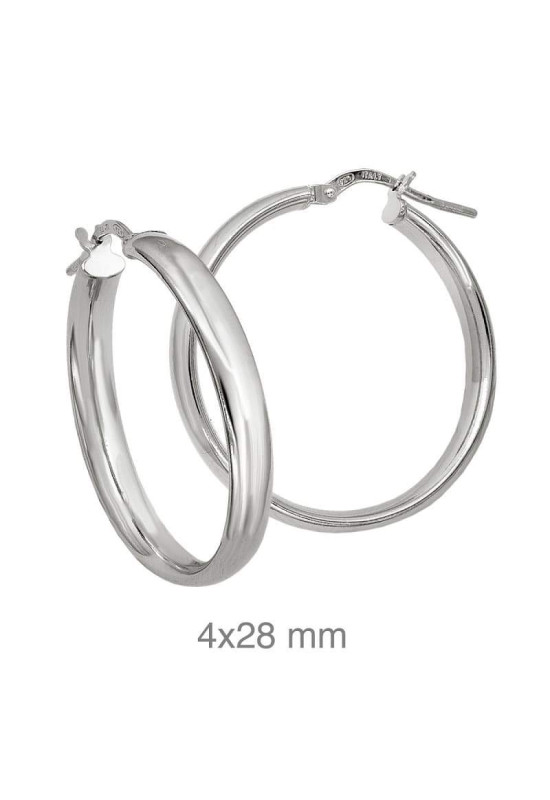 Pendientes Aros Media Caña Plata Ley