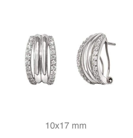 Pendientes Omega Circonitas Plata | Relojería Joyería Pardines