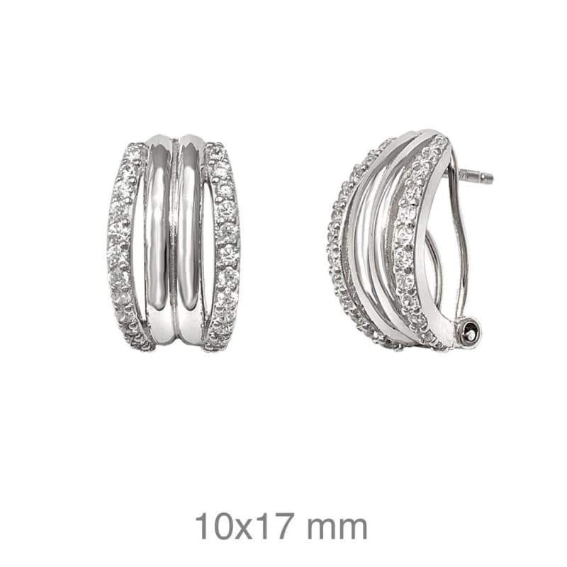 Pendientes Omega Circonitas Plata | Relojería Joyería Pardines