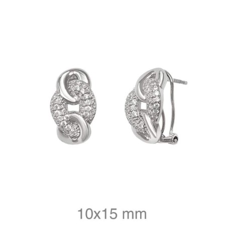 Pendientes Omega Circonitas Plata Ley