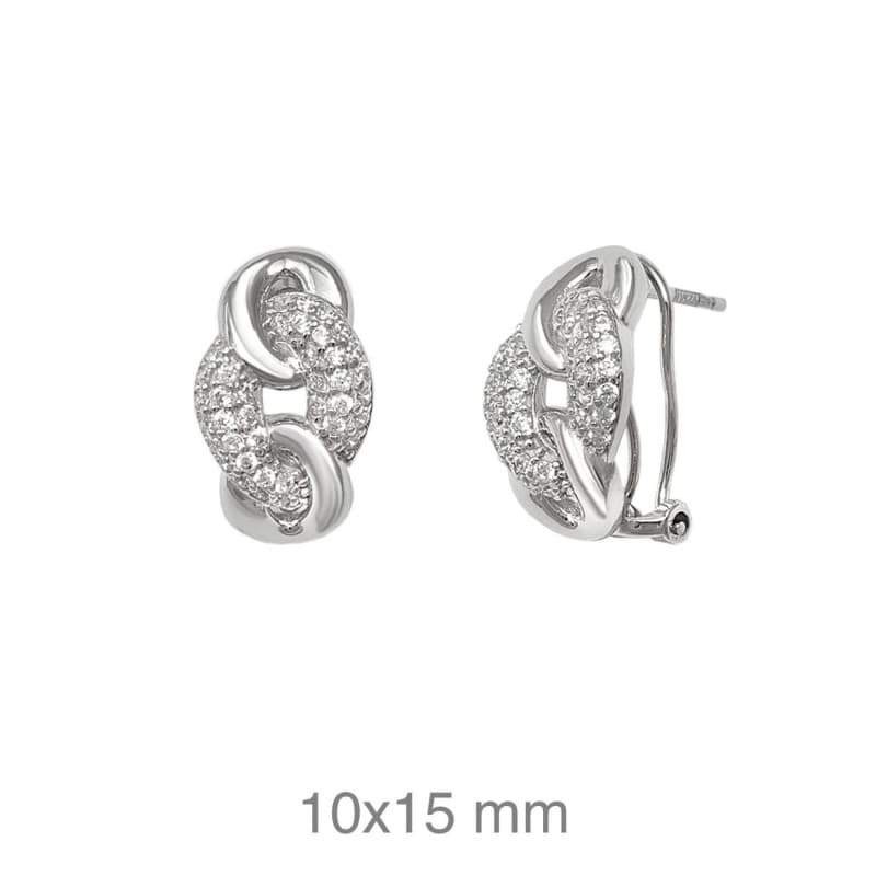 Pendientes Omega Circonitas Plata Ley