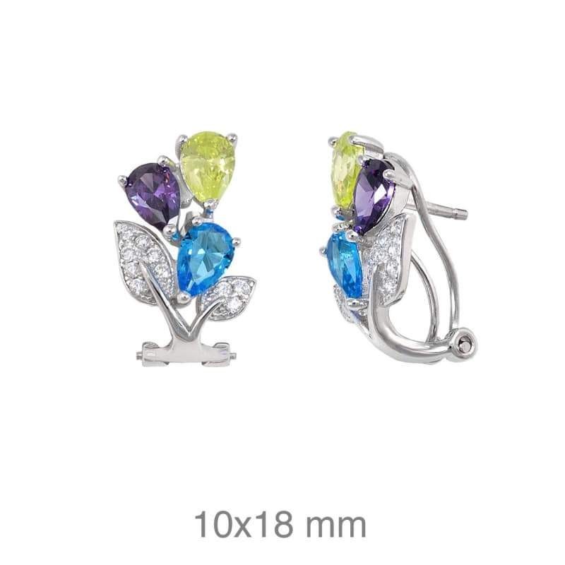 Pendientes Omega Hojas Plata Ley