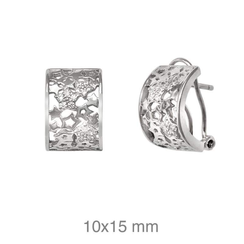 Pendientes Omega Circonitas Plata Ley