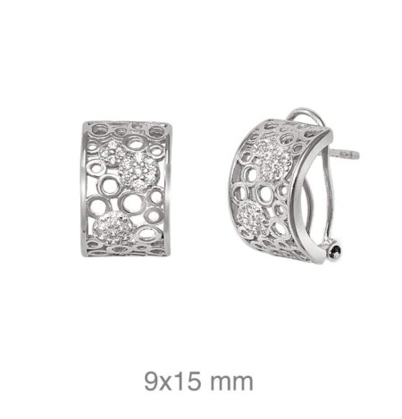 Pendientes Omega Circonitas Plata Ley