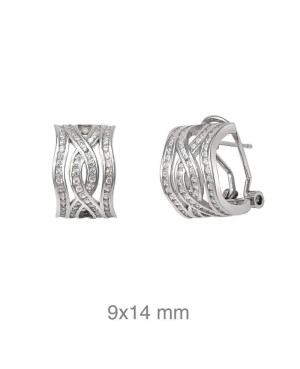 Pendientes Omega Circonitas Plata Ley