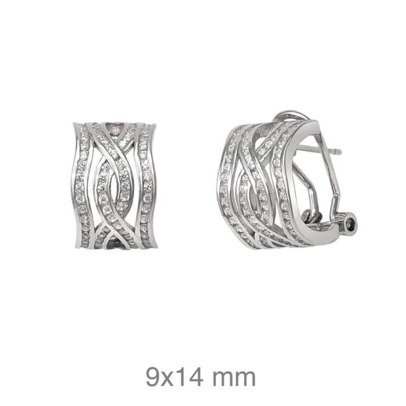 Pendientes Omega Circonitas Plata Ley