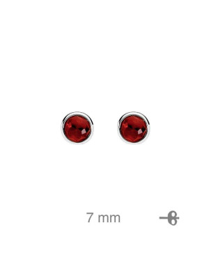 Pendientes Piedra Roja Plata Ley