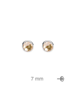 Pendientes Piedra champagne Plata Ley