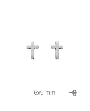 Pendientes Cruz Plata Ley