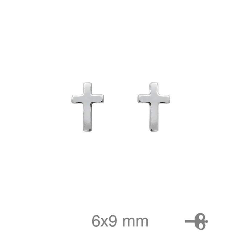 Pendientes Cruz Plata Ley