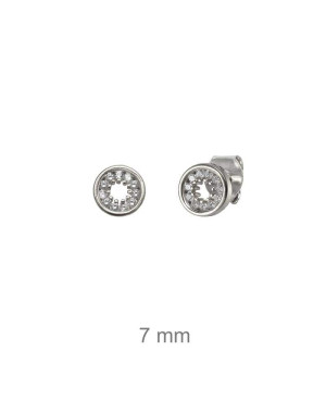 Pendientes Circulo Circonitas Plata Ley