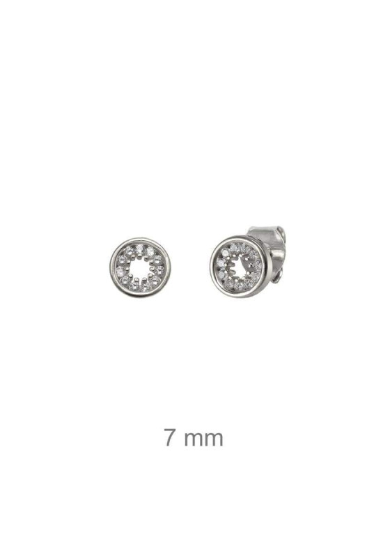 Pendientes Circulo Circonitas Plata Ley