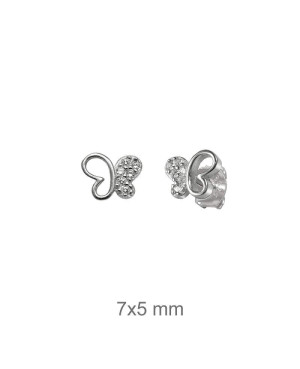 Pendientes Mariposa Circonitas Plata Ley