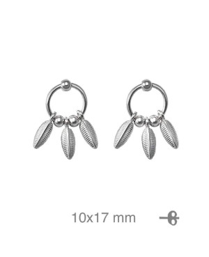 Pendientes Plumas Plata Ley