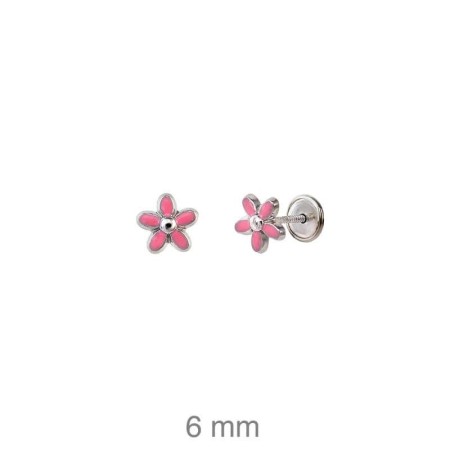 Pendientes Flor Rosca Plata Ley