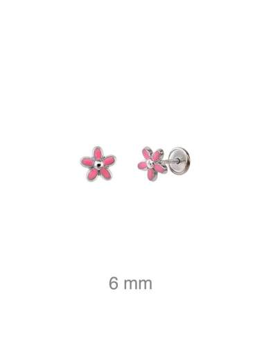 Pendientes Flor Rosca Plata Ley