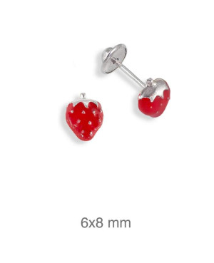 Pendientes Fresa 8mm Rosca Plata Ley