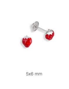 Pendientes Fresa 6mm Rosca Plata Ley