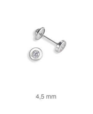 Pendientes Circonita Rosca Plata Ley