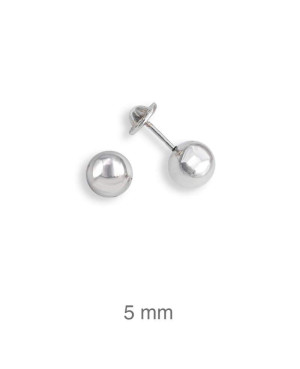 Pendientes Rosca de Bola en Plata Ley