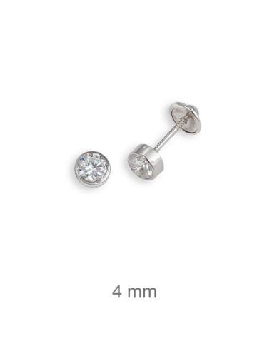 Pendientes Circonita Rosca Plata Ley