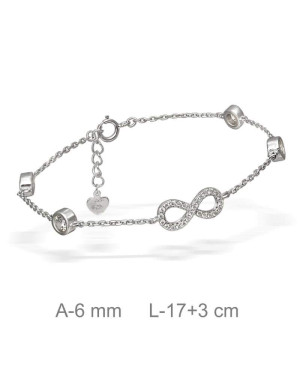 Pulsera Infinito Circonitas Plata Ley