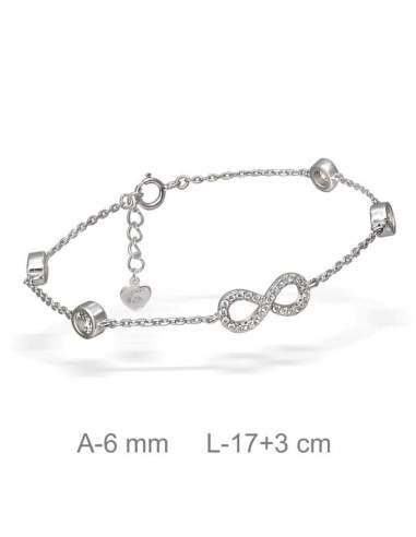 Pulsera Infinito Circonitas Plata Ley