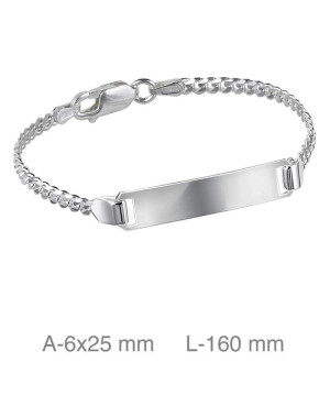 Pulsera Esclava Niña Barbada Plata Ley