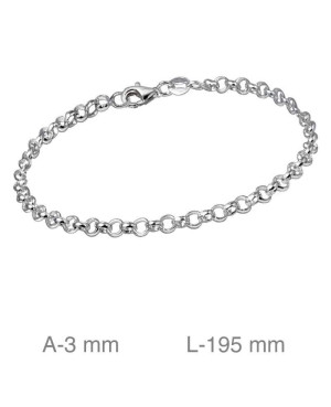 Pulsera Rolo Plata Ley