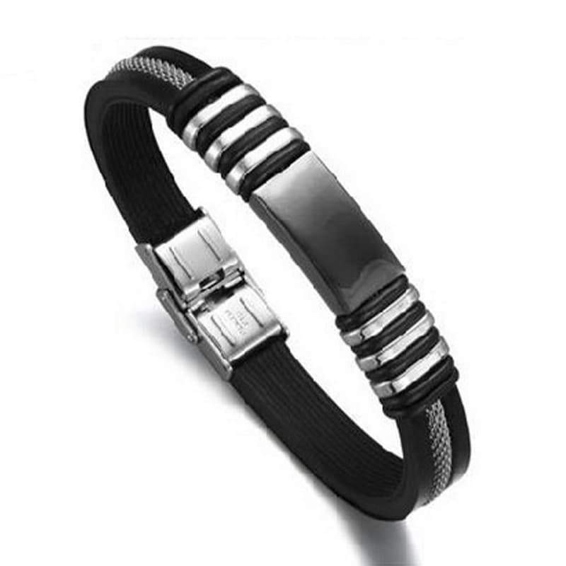 Pulsera de Acero y  Caucho