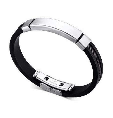 Pulsera de Acero y  Caucho