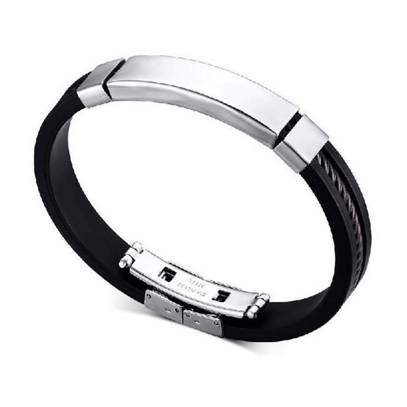 Pulsera de Acero y  Caucho
