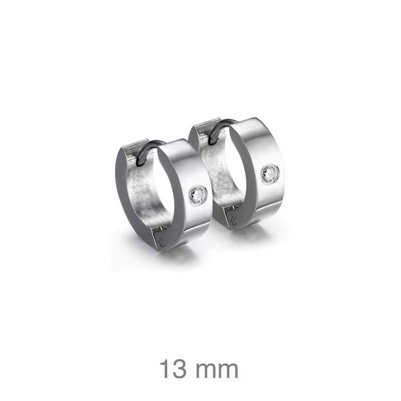 Pendientes Aro con Circonitas en Acero