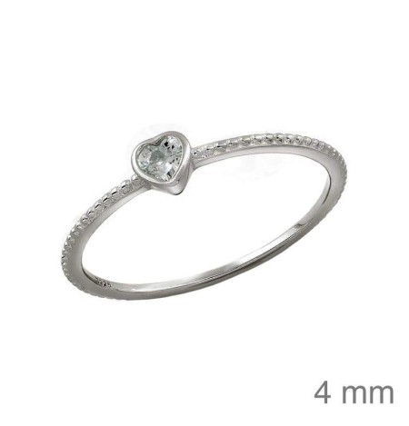Mini Anillo Corazón de Plata Ley