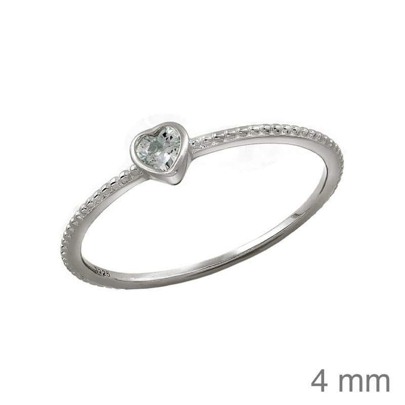 Mini Anillo Corazón de Plata Ley