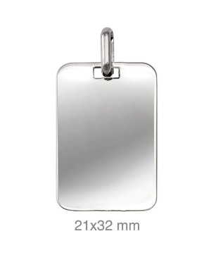 Colgante Placa 21x32 Plata Ley