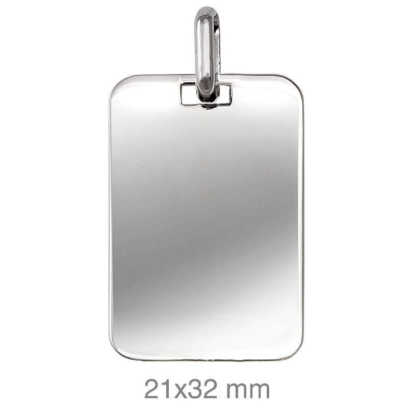 Colgante Placa 21x32 Plata Ley