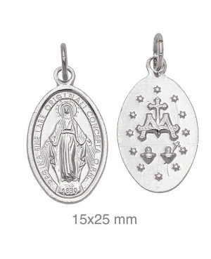 Medalla Virgen Milagrosa 15x25 Plata Ley